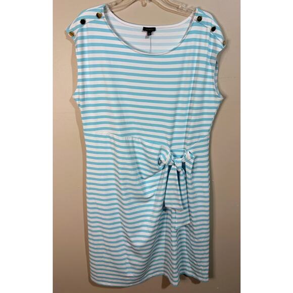 Talbots Jersey Bella Dress Daylight Stripe Size XL NWT - Picture 1 of 10